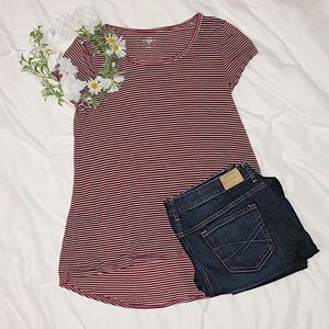 Maroon striped comfy tee